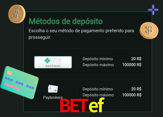 O cassino betef oferece uma grande variedade de métodos de pagamento